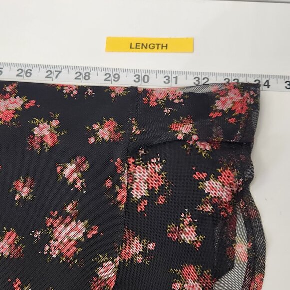 Sky & Sparrow Floral Mesh Mini Dress Juniors XL Black Sleeveless Whimsigoth Y04X - Picture 7 of 7